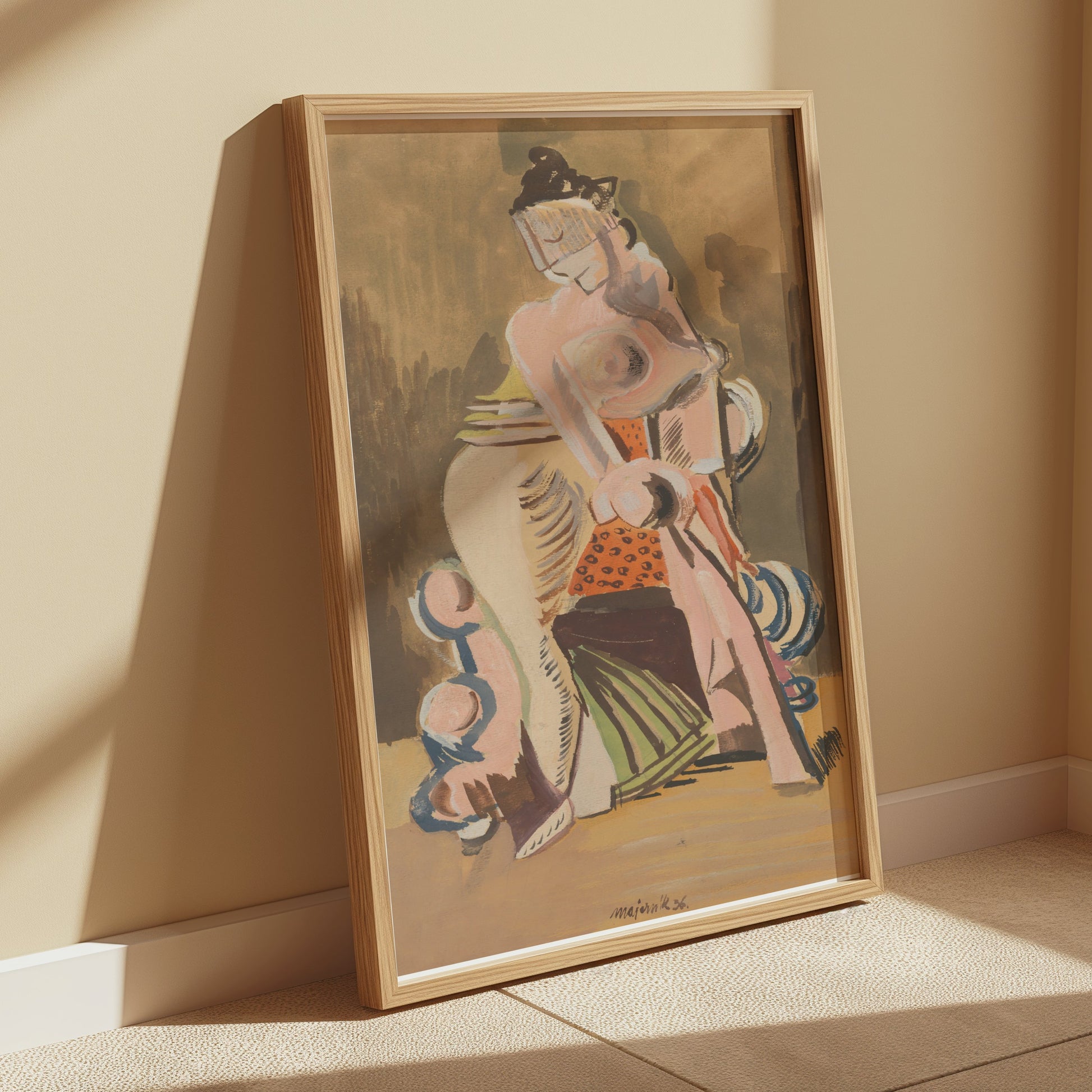 Premium Poster of Abstract Woman Figure Art Expressive Colorful Posters