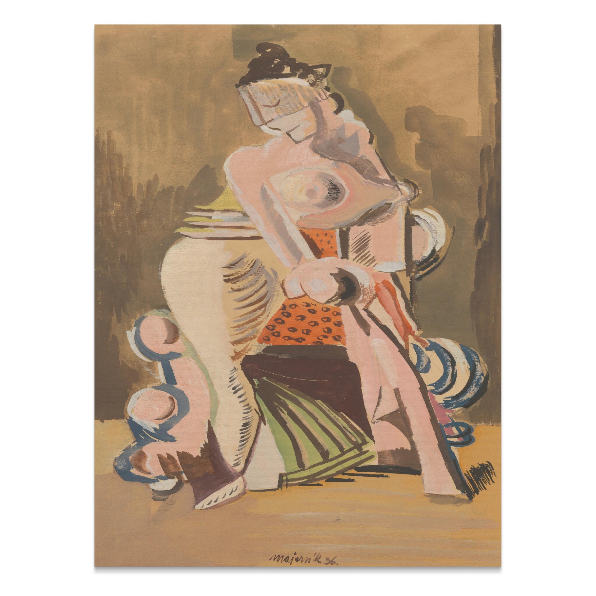 Premium Poster of Abstract Woman Figure Art Expressive Colorful Posters