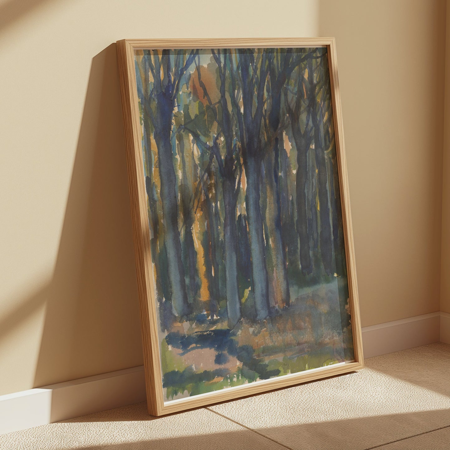 Premium Poster of Abstract Woodland Forest Sunlight Landscape Posters