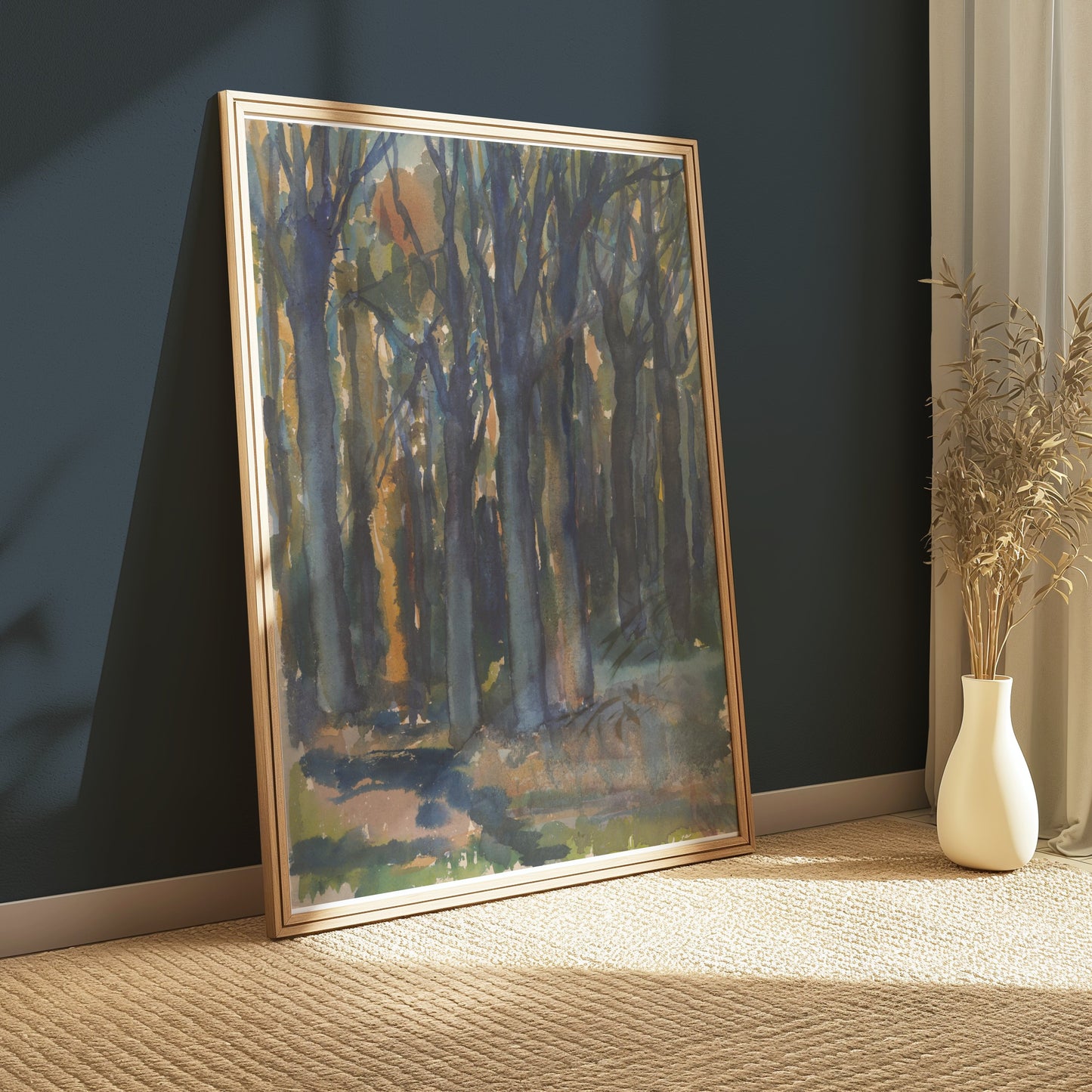 Premium Poster of Abstract Woodland Forest Sunlight Landscape Posters