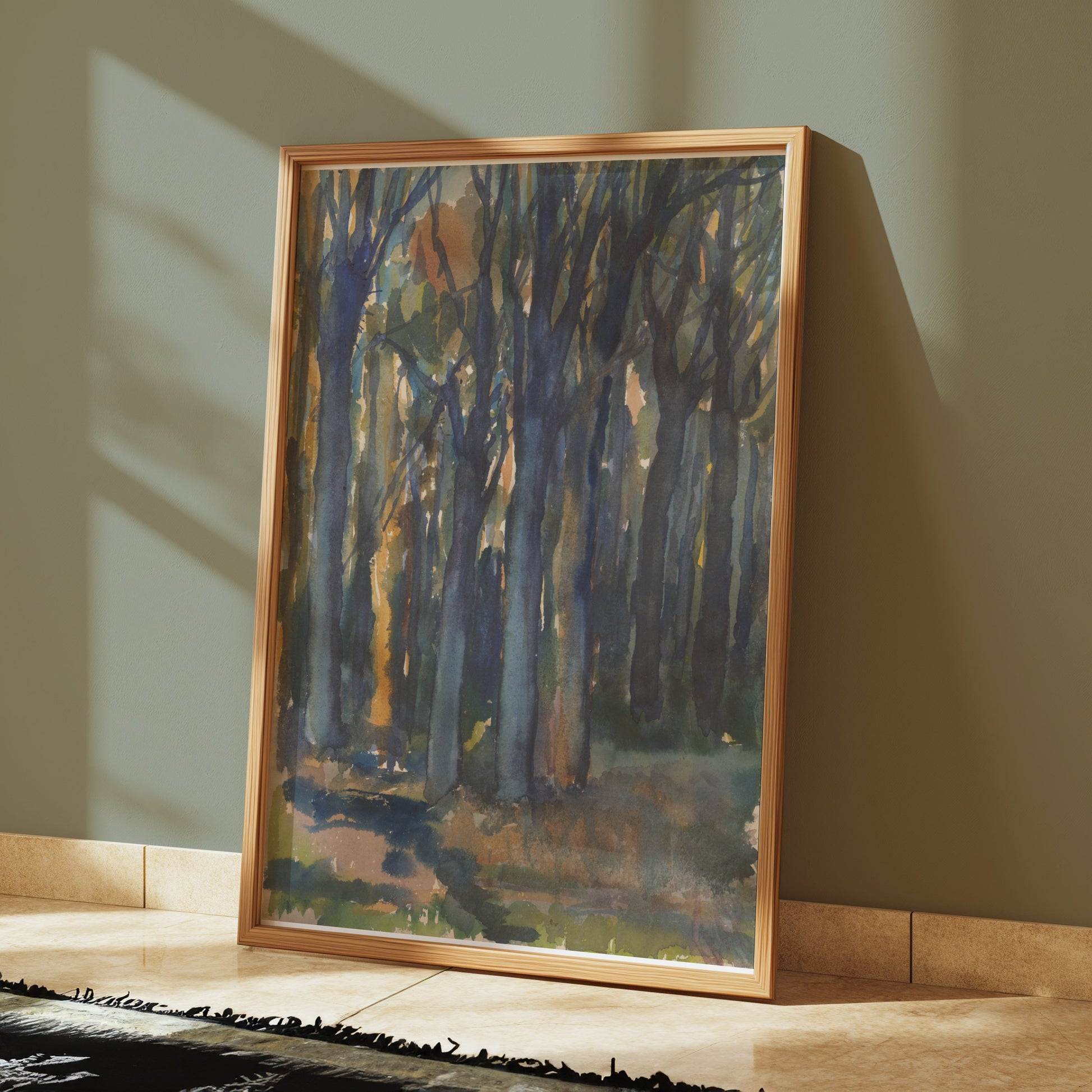 Premium Poster of Abstract Woodland Forest Sunlight Landscape Posters