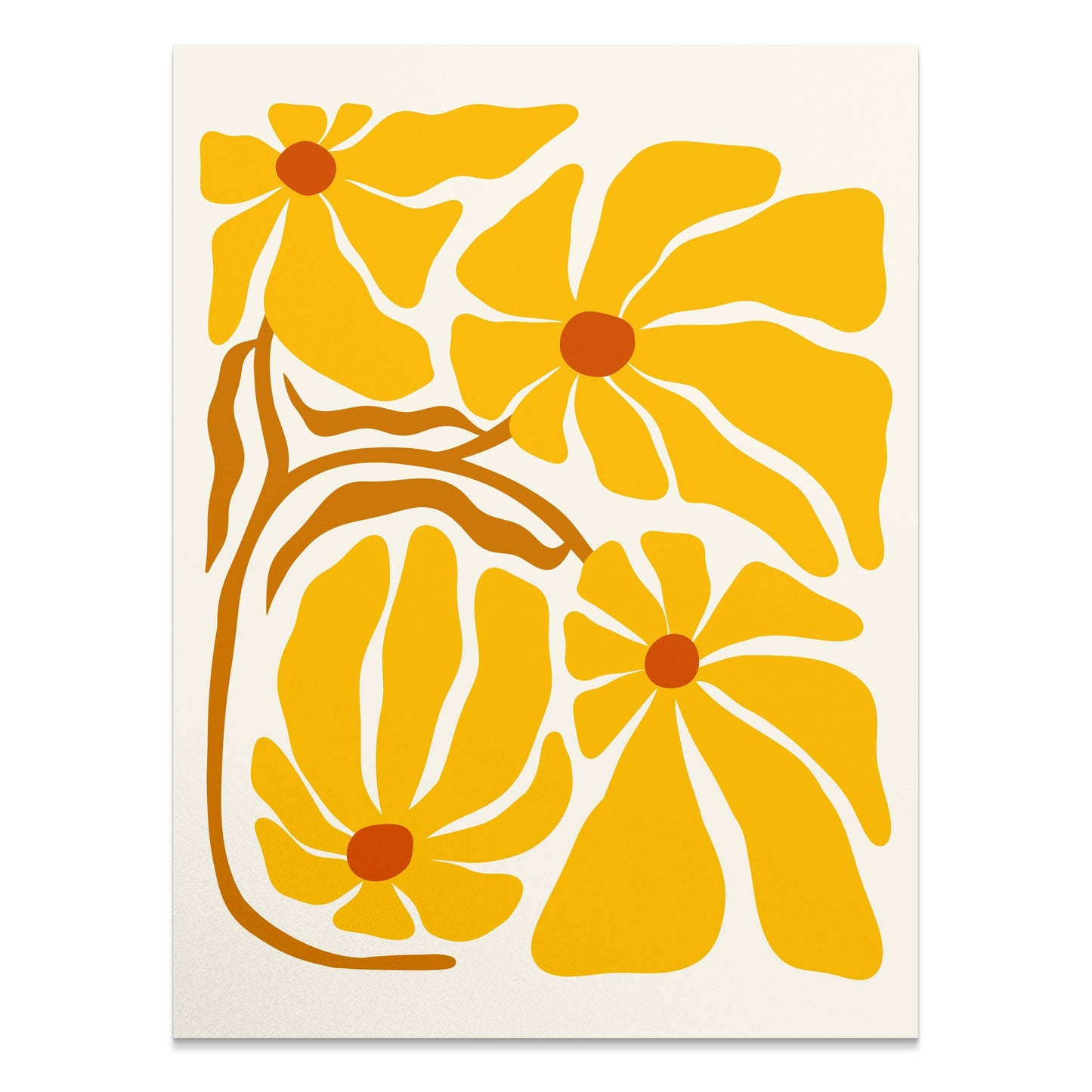 Premium Poster of Abstract Yellow Floral Artistic Wall Decor Posters