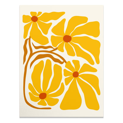 Premium Poster of Abstract Yellow Floral Artistic Wall Decor Posters