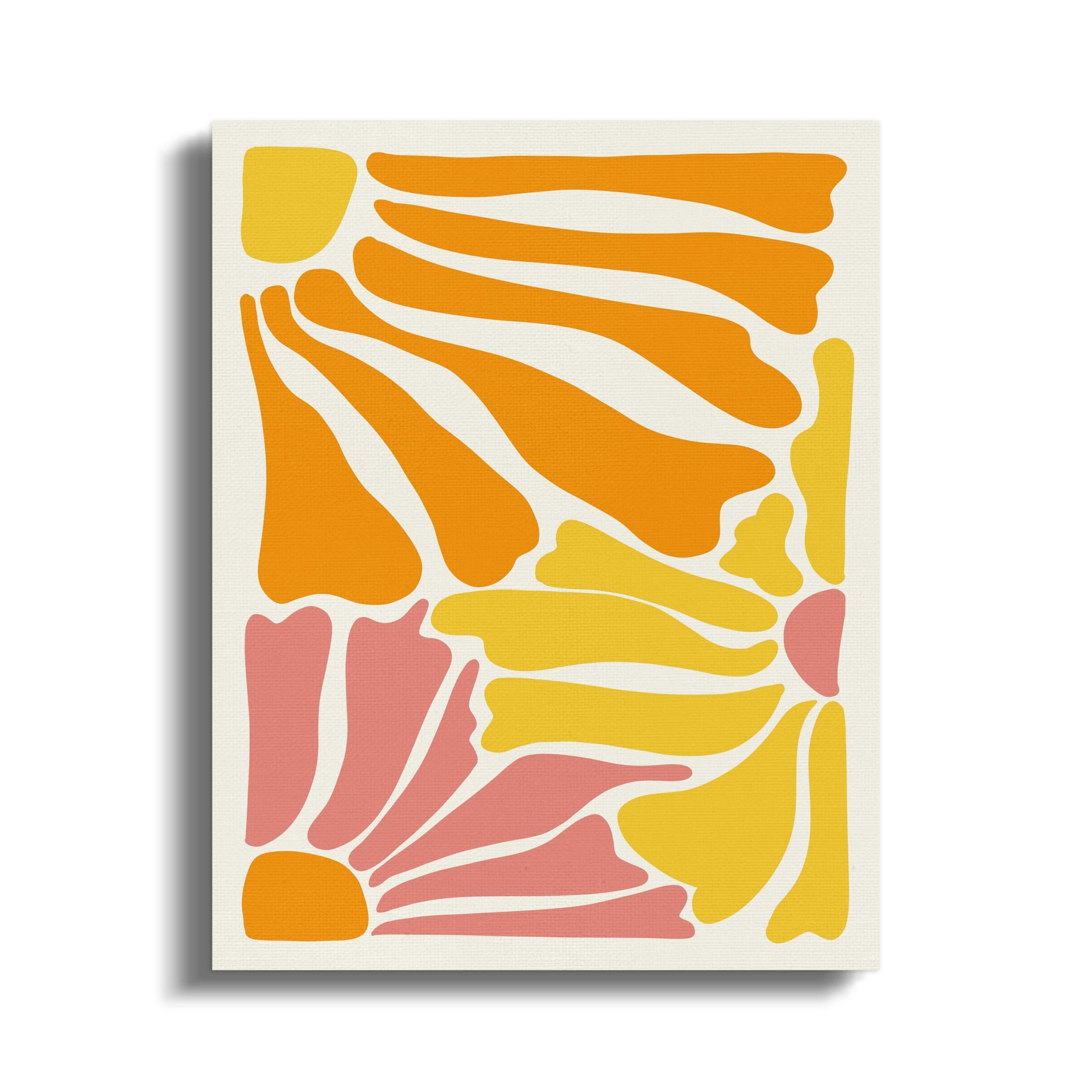 Premium Poster of Abstract Yellow Orange Pink Floral Wall Art Canvas Wraps