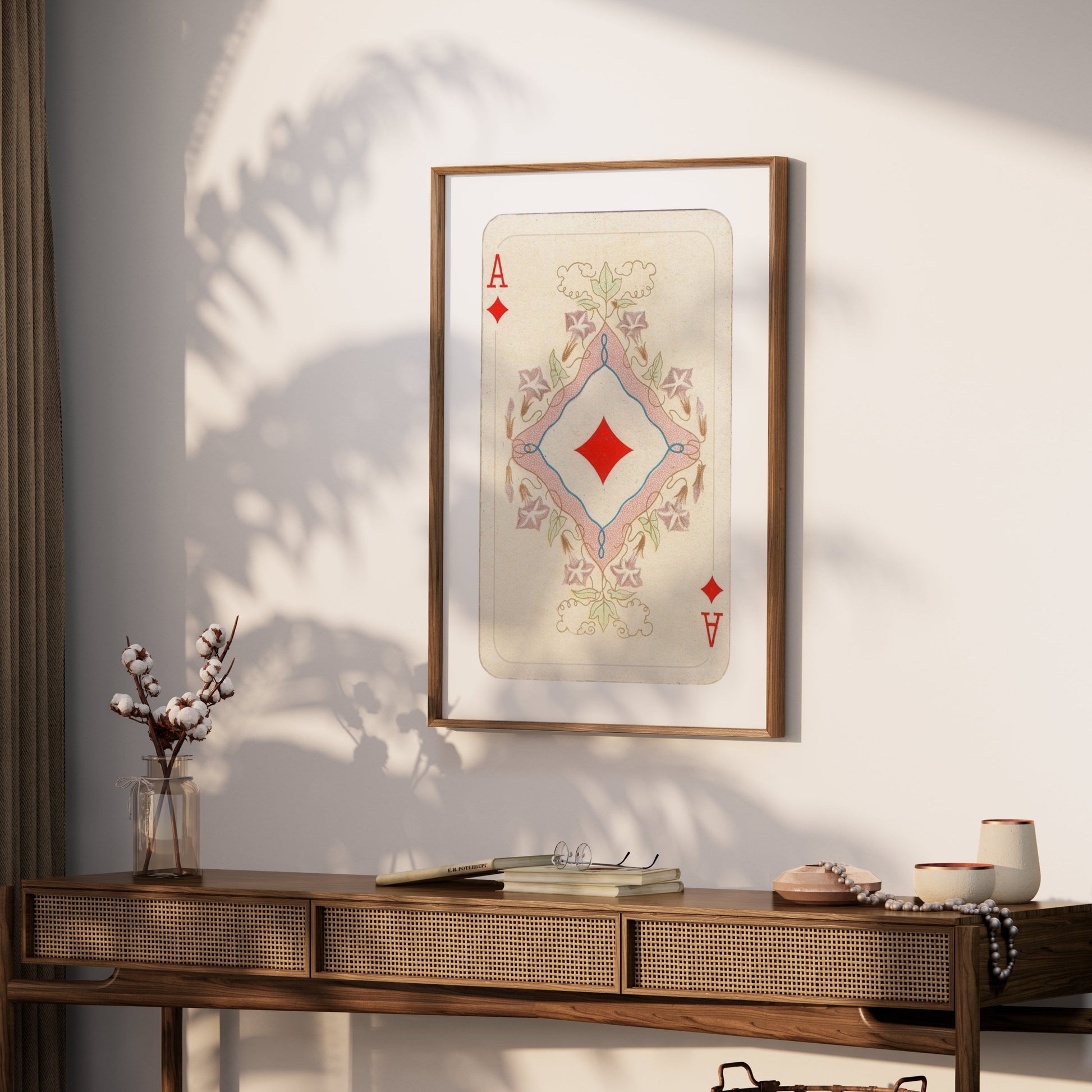 Premium Poster of Ace of Diamonds Classic Playing Card Art Posters