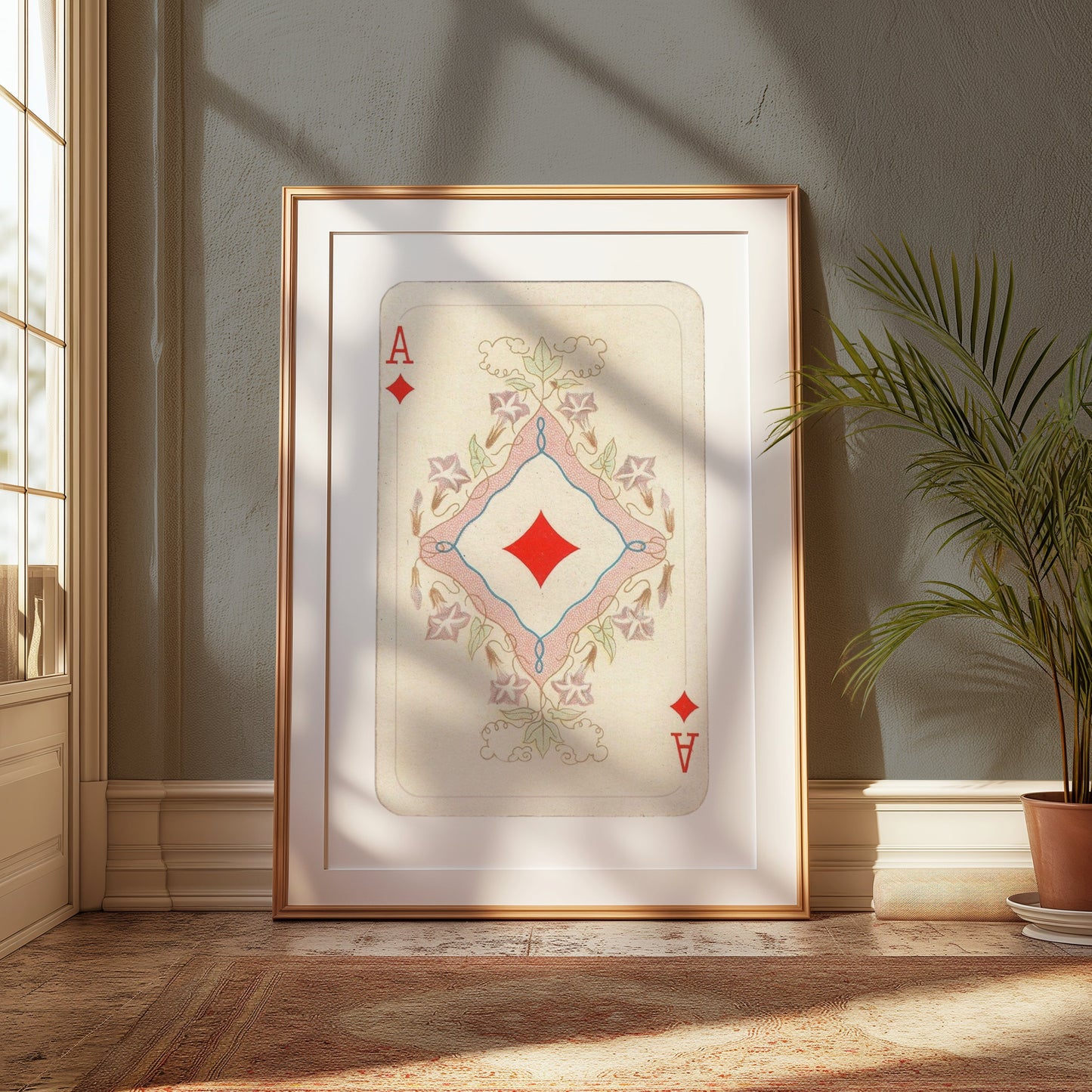 Premium Poster of Ace of Diamonds Classic Playing Card Art Posters