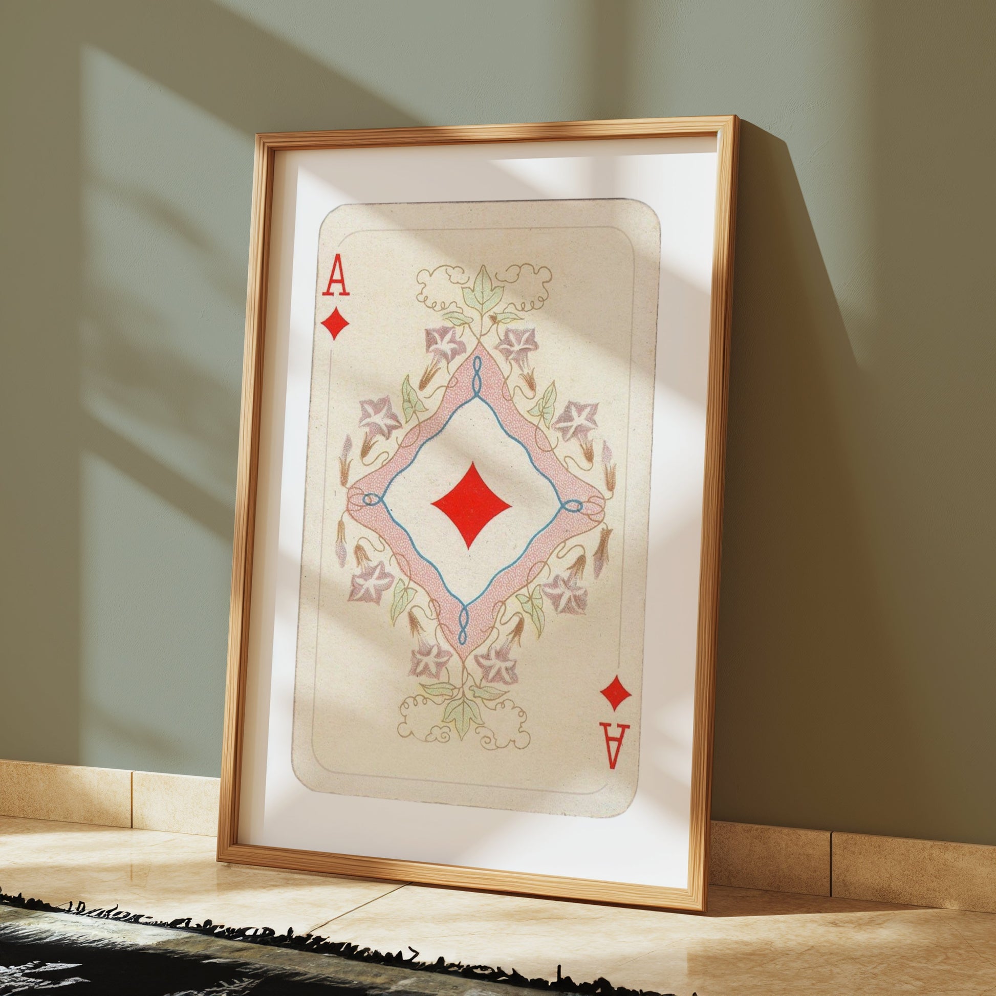 Premium Poster of Ace of Diamonds Classic Playing Card Art Posters