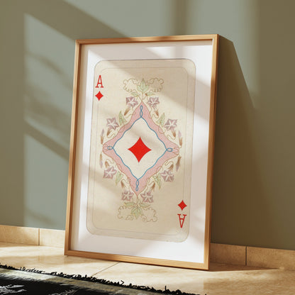 Premium Poster of Ace of Diamonds Classic Playing Card Art Posters