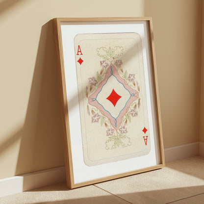 Premium Poster of Ace of Diamonds Classic Playing Card Art Posters