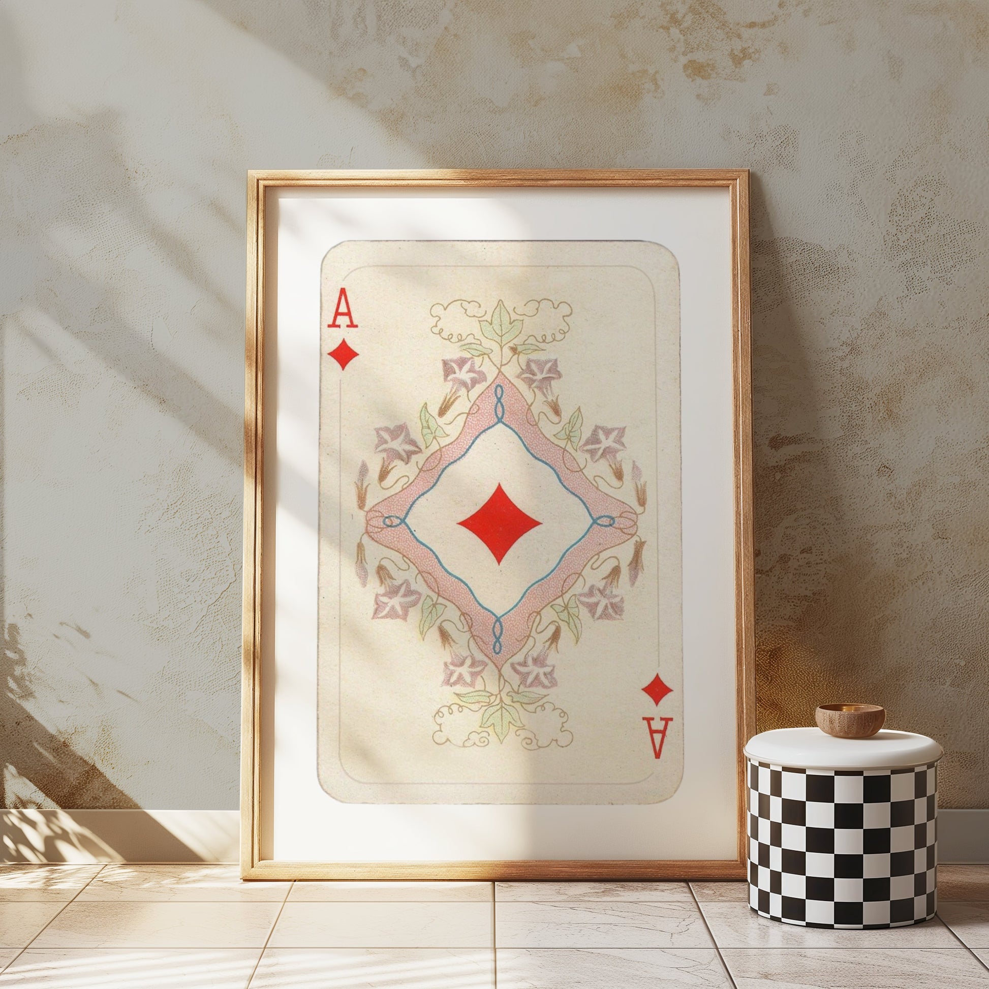Premium Poster of Ace of Diamonds Classic Playing Card Art Posters