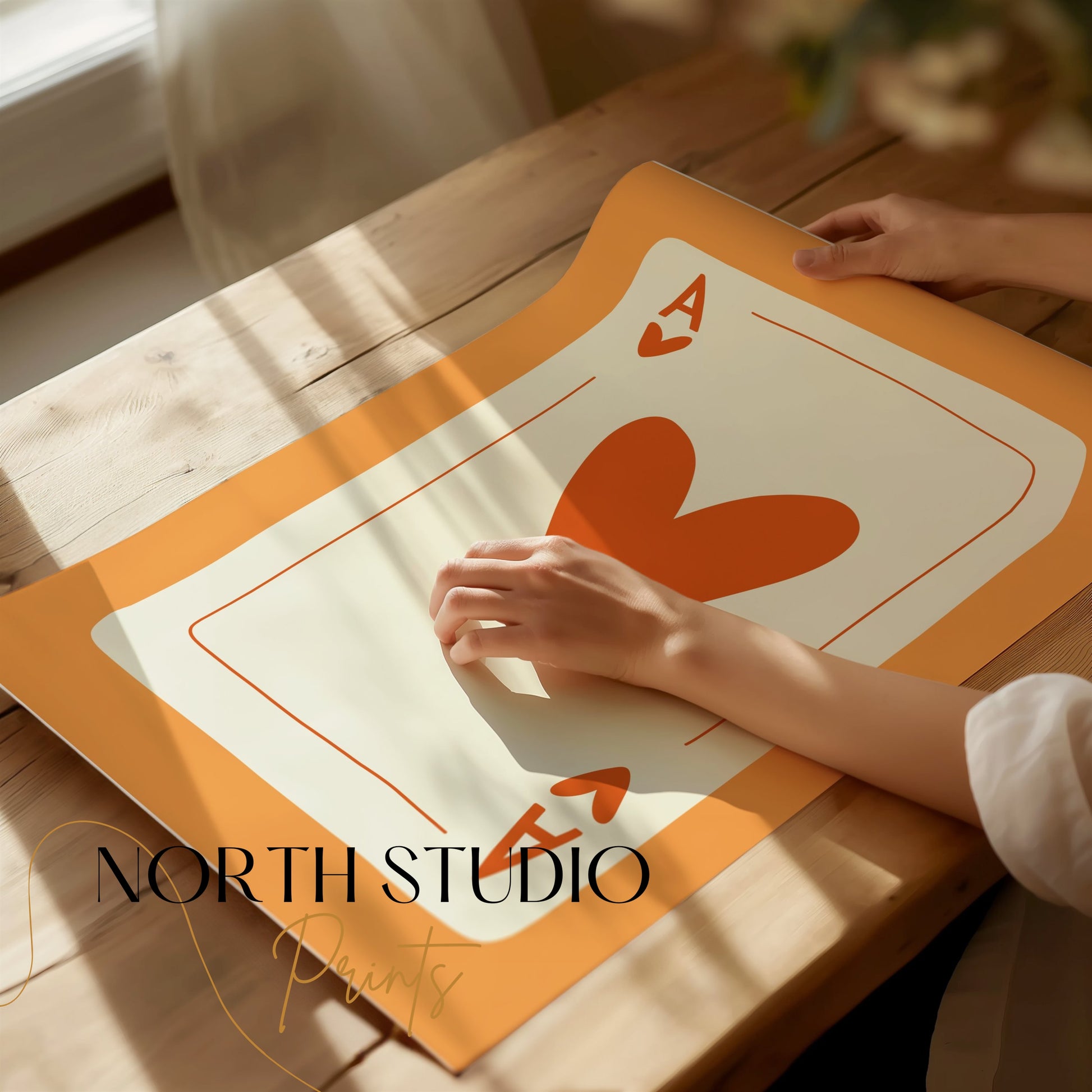 Premium Poster of Ace of Hearts Illustrated Card Design Posters