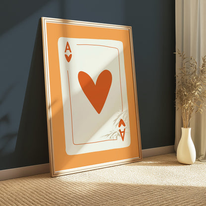 Premium Poster of Ace of Hearts Illustrated Card Design Posters