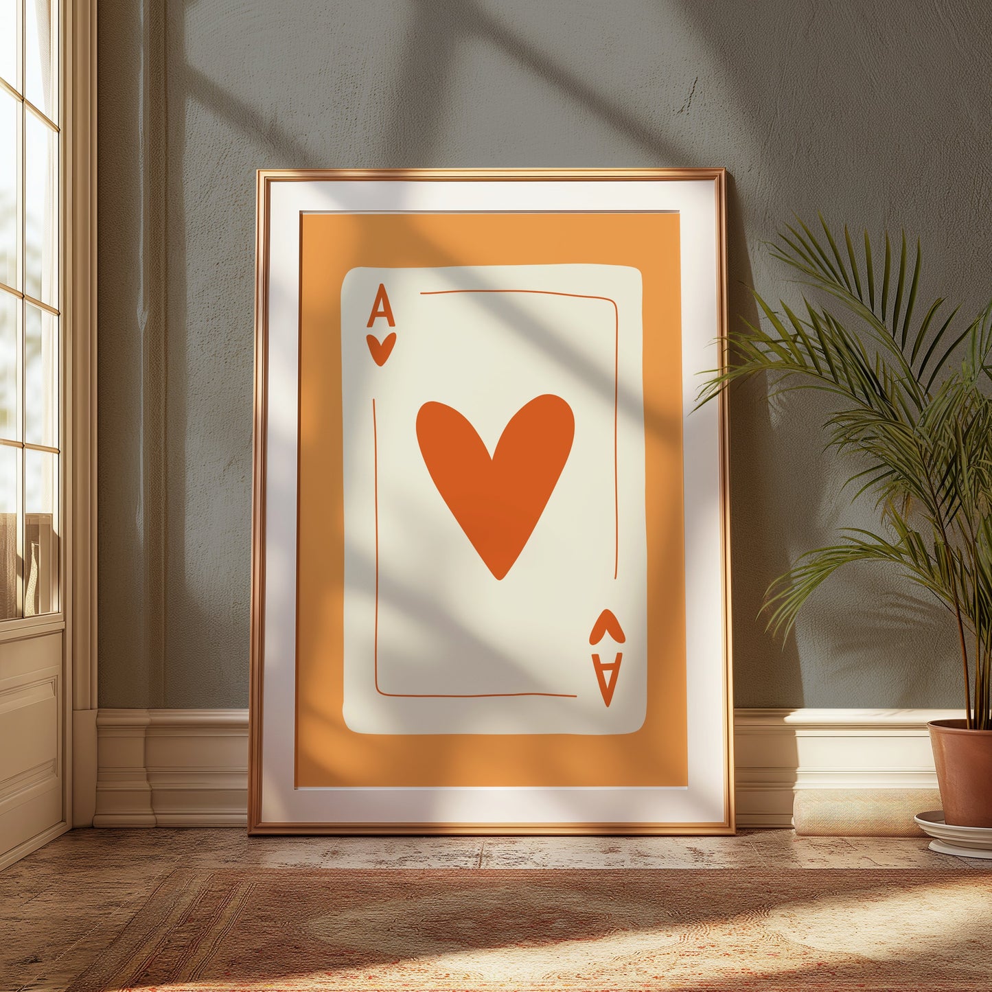 Premium Poster of Ace of Hearts Illustrated Card Design Posters