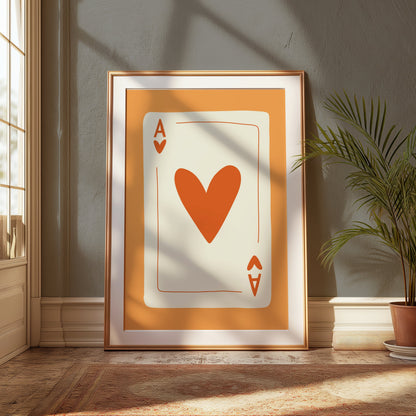 Premium Poster of Ace of Hearts Illustrated Card Design Posters