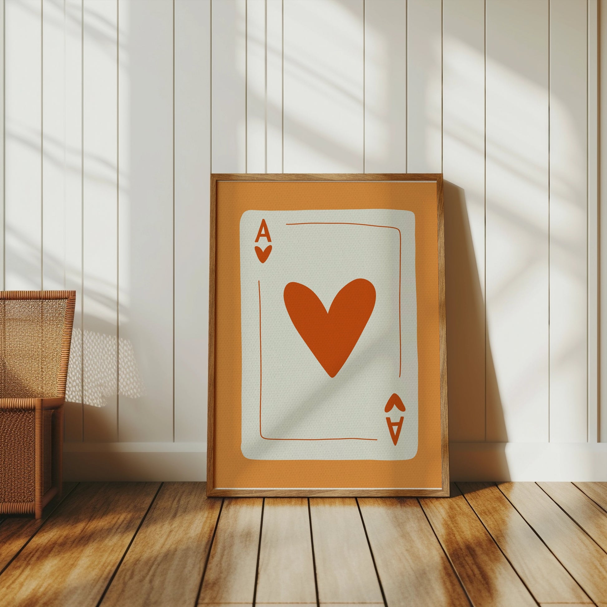 Premium Poster of Ace of Hearts Illustrated Card Design Posters