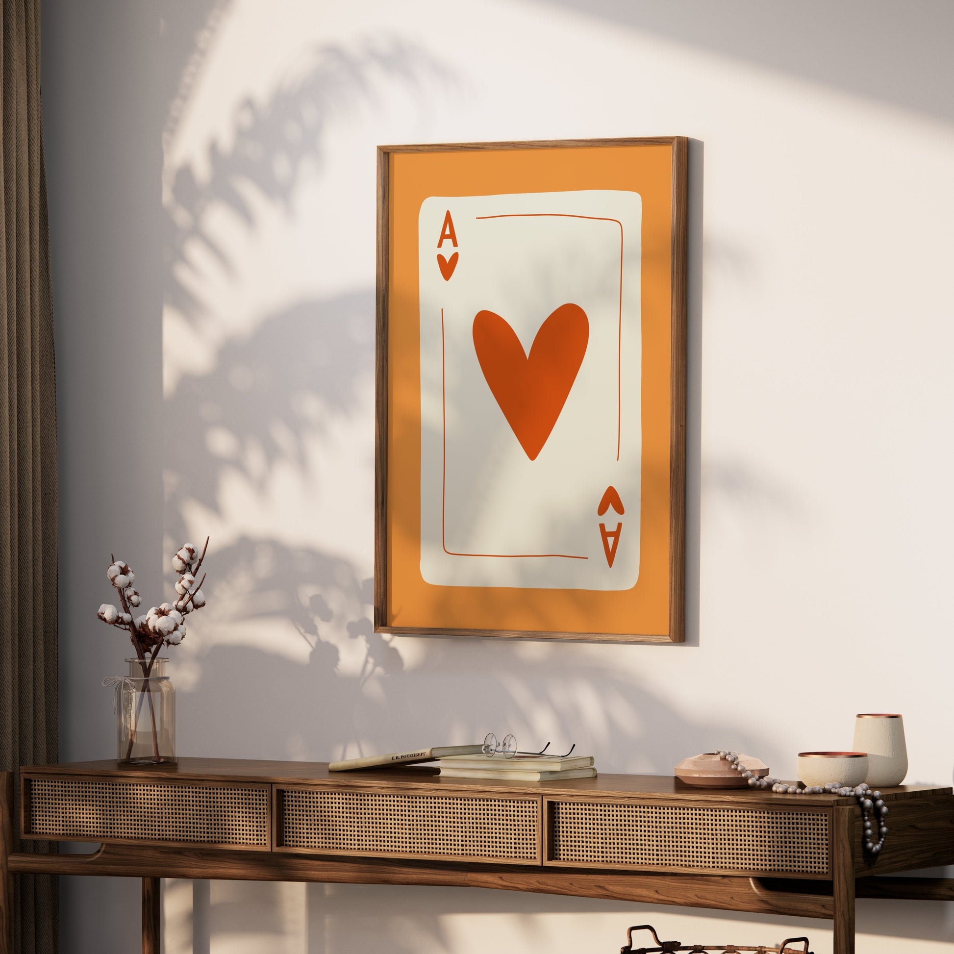 Premium Poster of Ace of Hearts Illustrated Card Design Posters