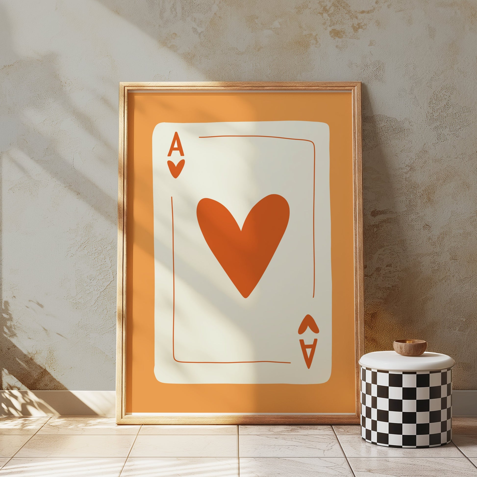 Premium Poster of Ace of Hearts Illustrated Card Design Posters