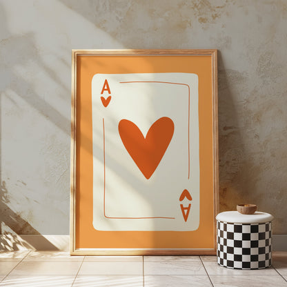 Premium Poster of Ace of Hearts Illustrated Card Design Posters