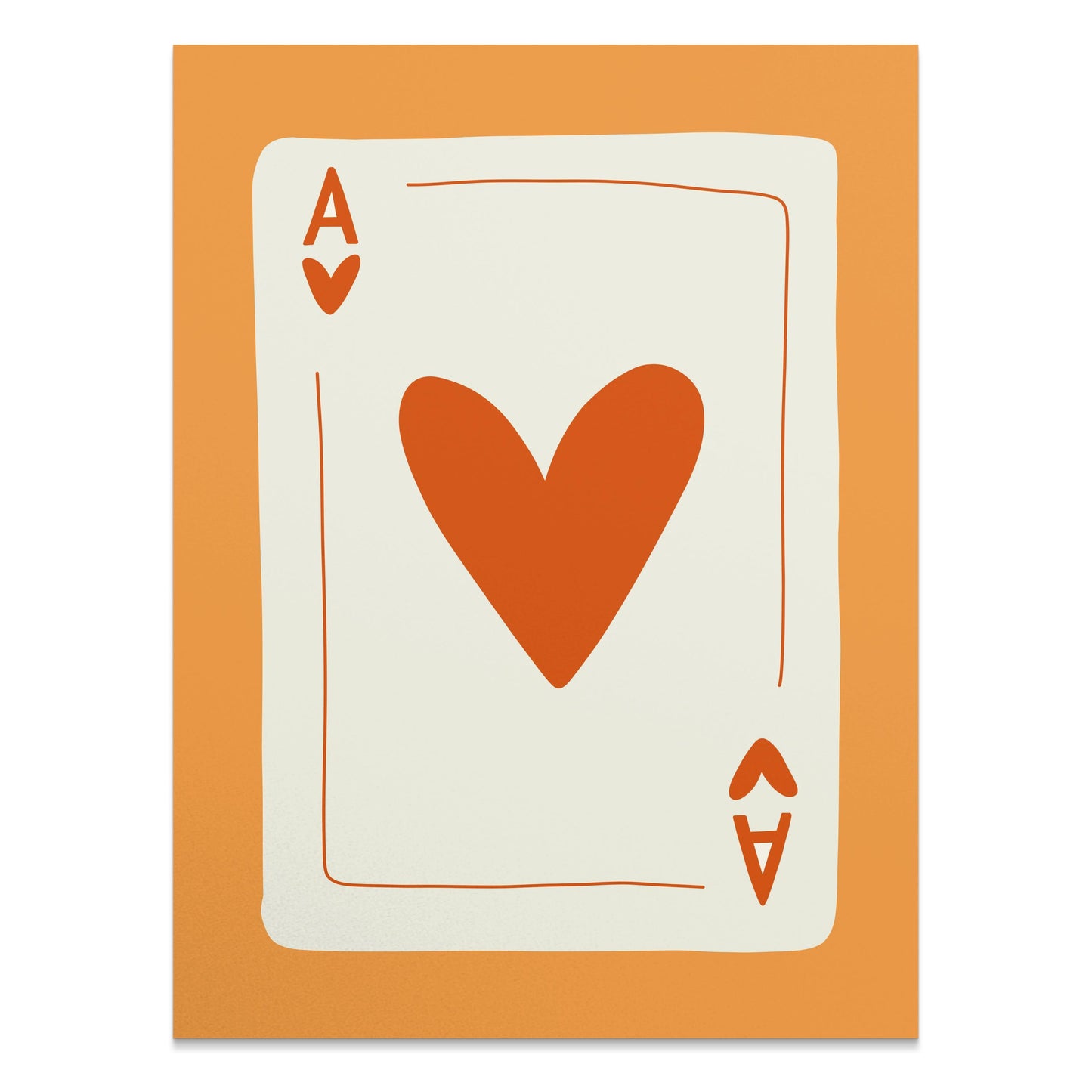 Premium Poster of Ace of Hearts Illustrated Card Design Posters