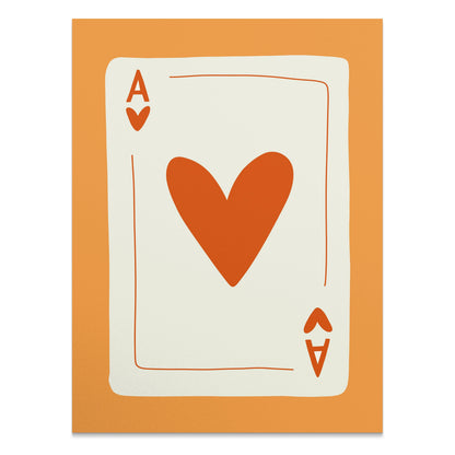 Premium Poster of Ace of Hearts Illustrated Card Design Posters