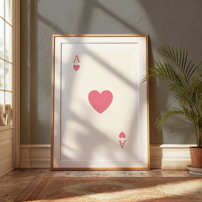 Premium Poster of Ace of Hearts Minimalist Playing Card Art Posters