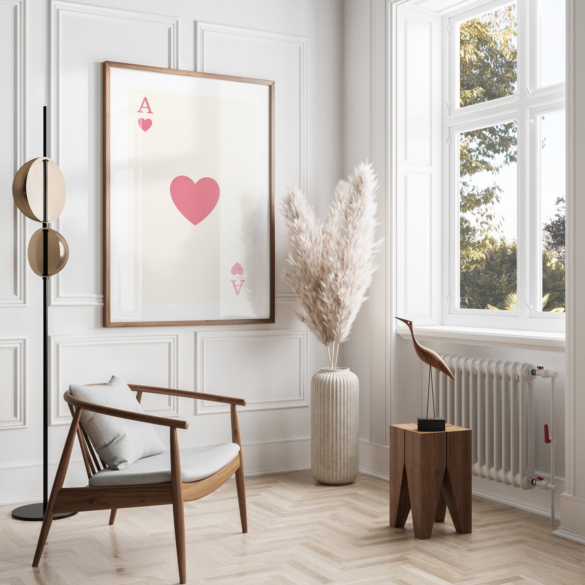 Premium Poster of Ace of Hearts Minimalist Playing Card Art Posters
