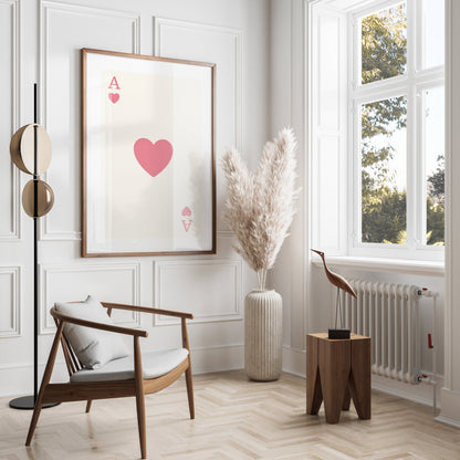 Premium Poster of Ace of Hearts Minimalist Playing Card Art Posters