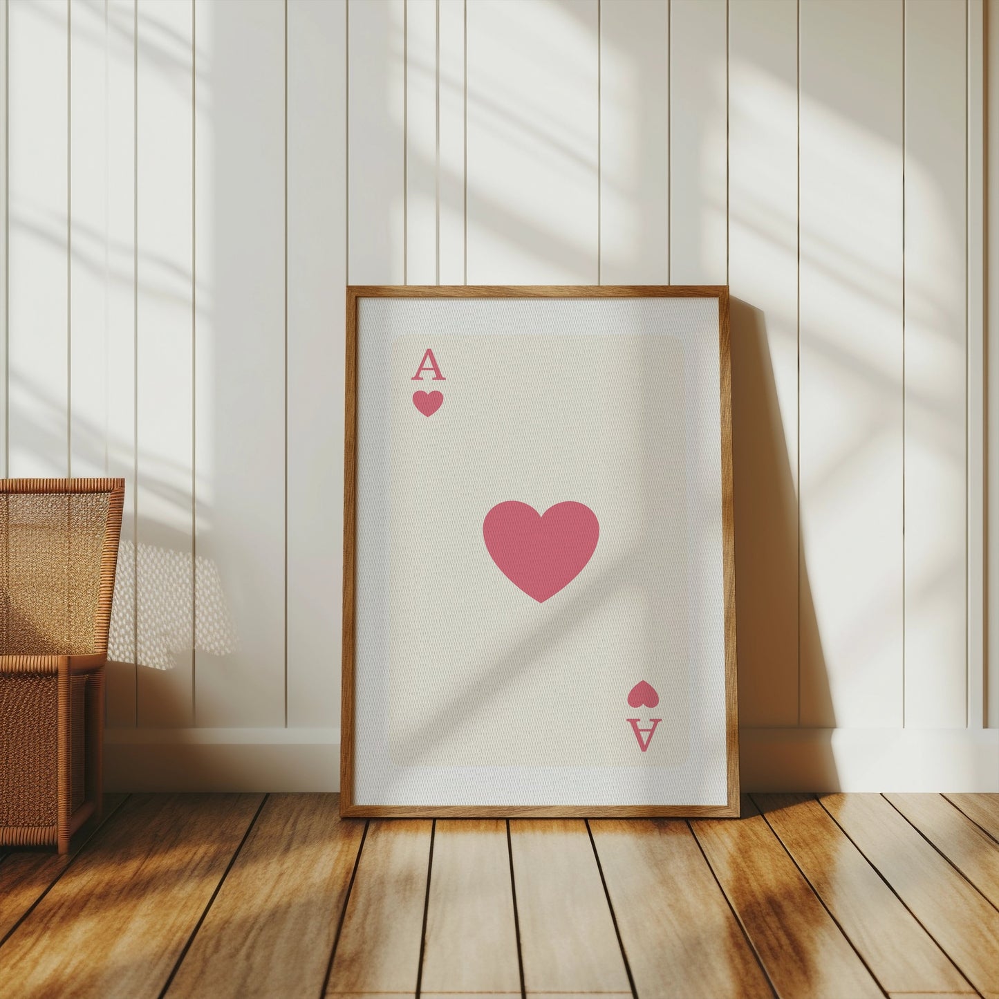 Premium Poster of Ace of Hearts Minimalist Playing Card Art Posters