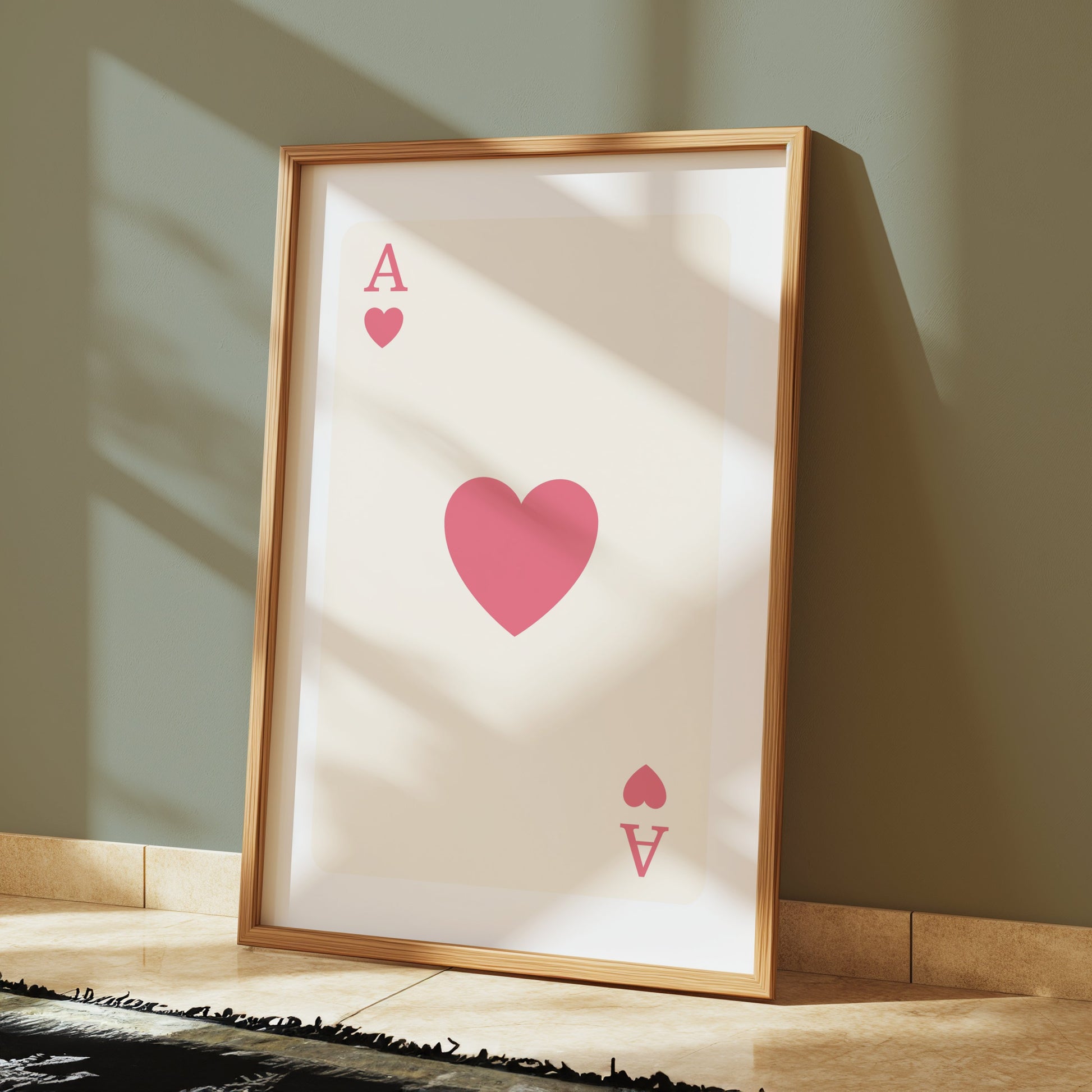 Premium Poster of Ace of Hearts Minimalist Playing Card Art Posters