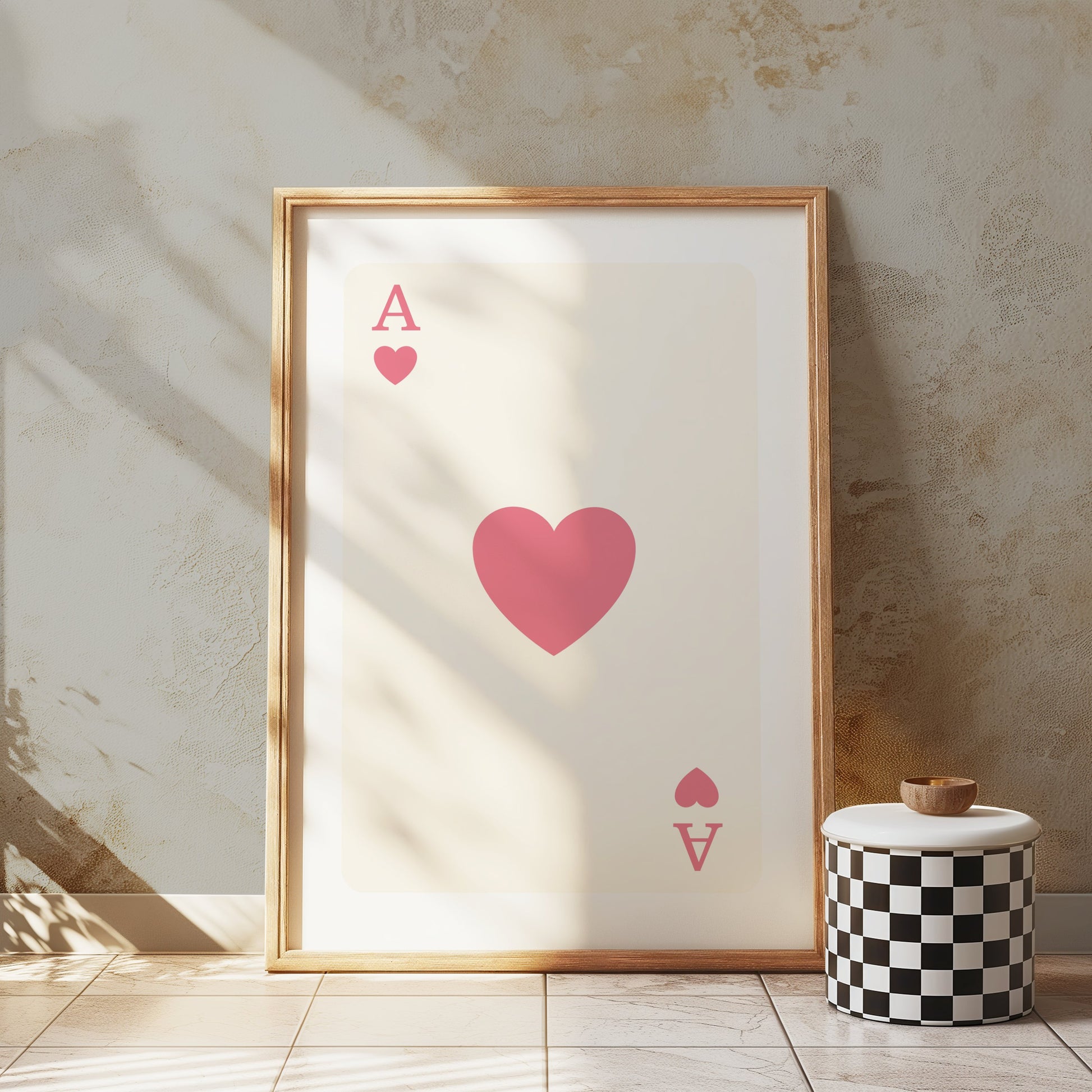 Premium Poster of Ace of Hearts Minimalist Playing Card Art Posters