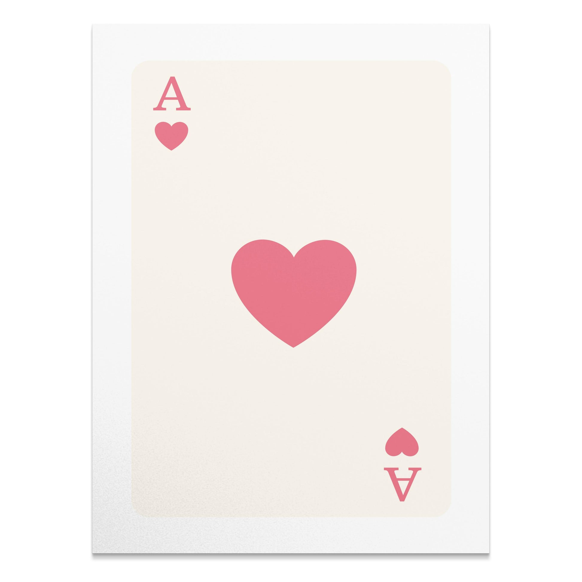 Premium Poster of Ace of Hearts Minimalist Playing Card Art Posters