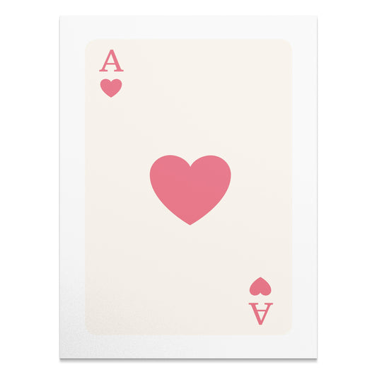 Premium Poster of Ace of Hearts Minimalist Playing Card Art Posters