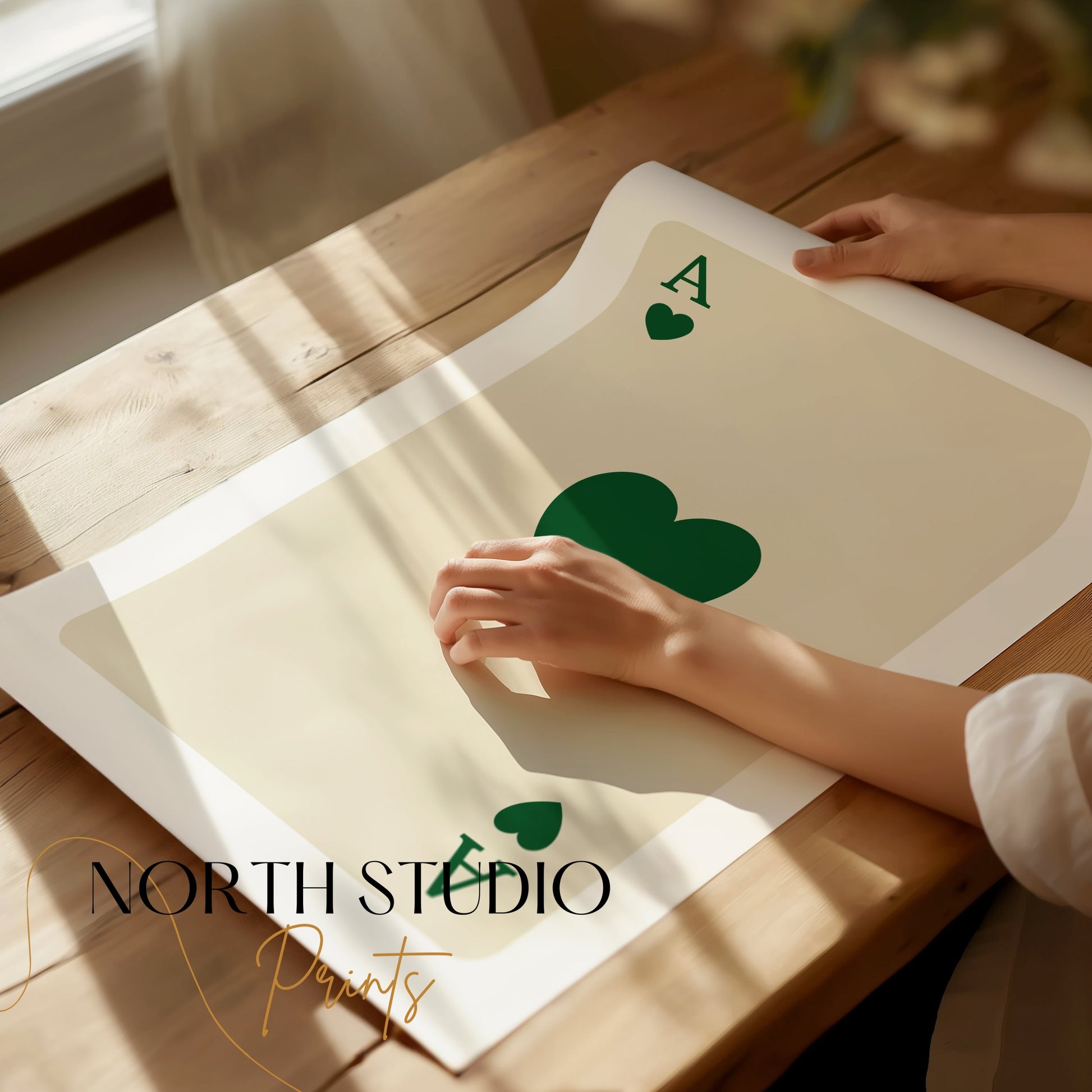 Premium Poster of Ace of Hearts Playing Card Art Print Posters