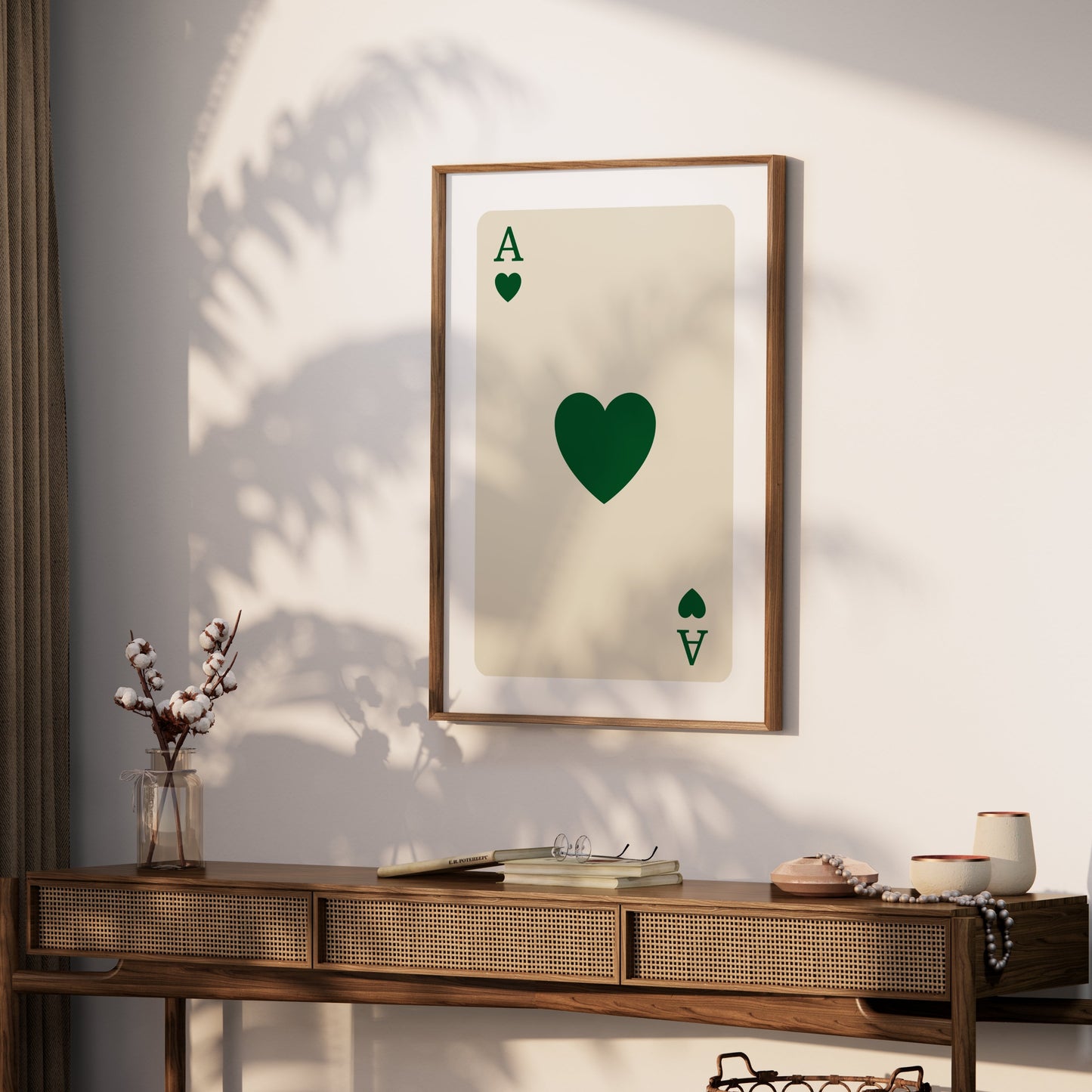 Premium Poster of Ace of Hearts Playing Card Art Print Posters