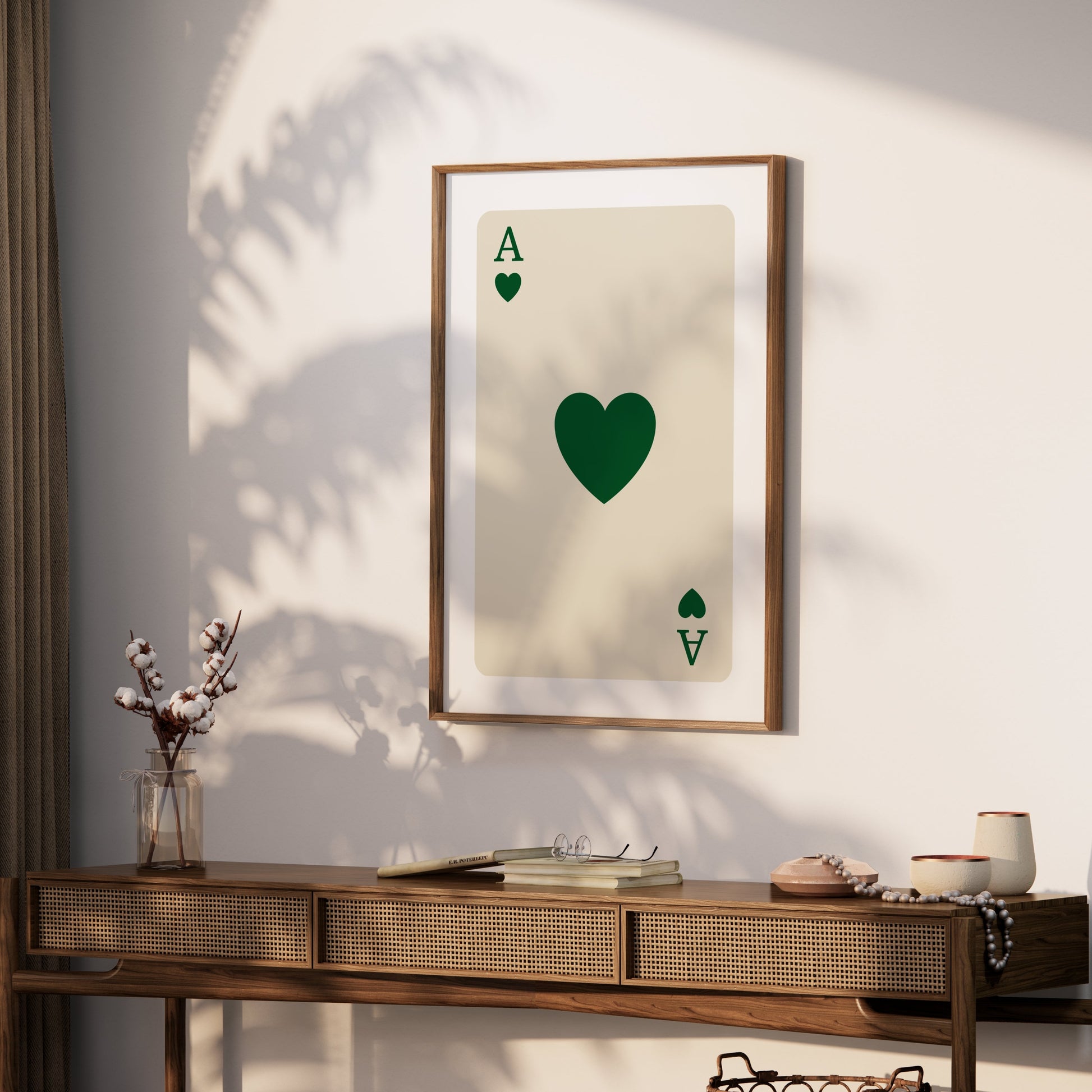 Premium Poster of Ace of Hearts Playing Card Art Print Posters