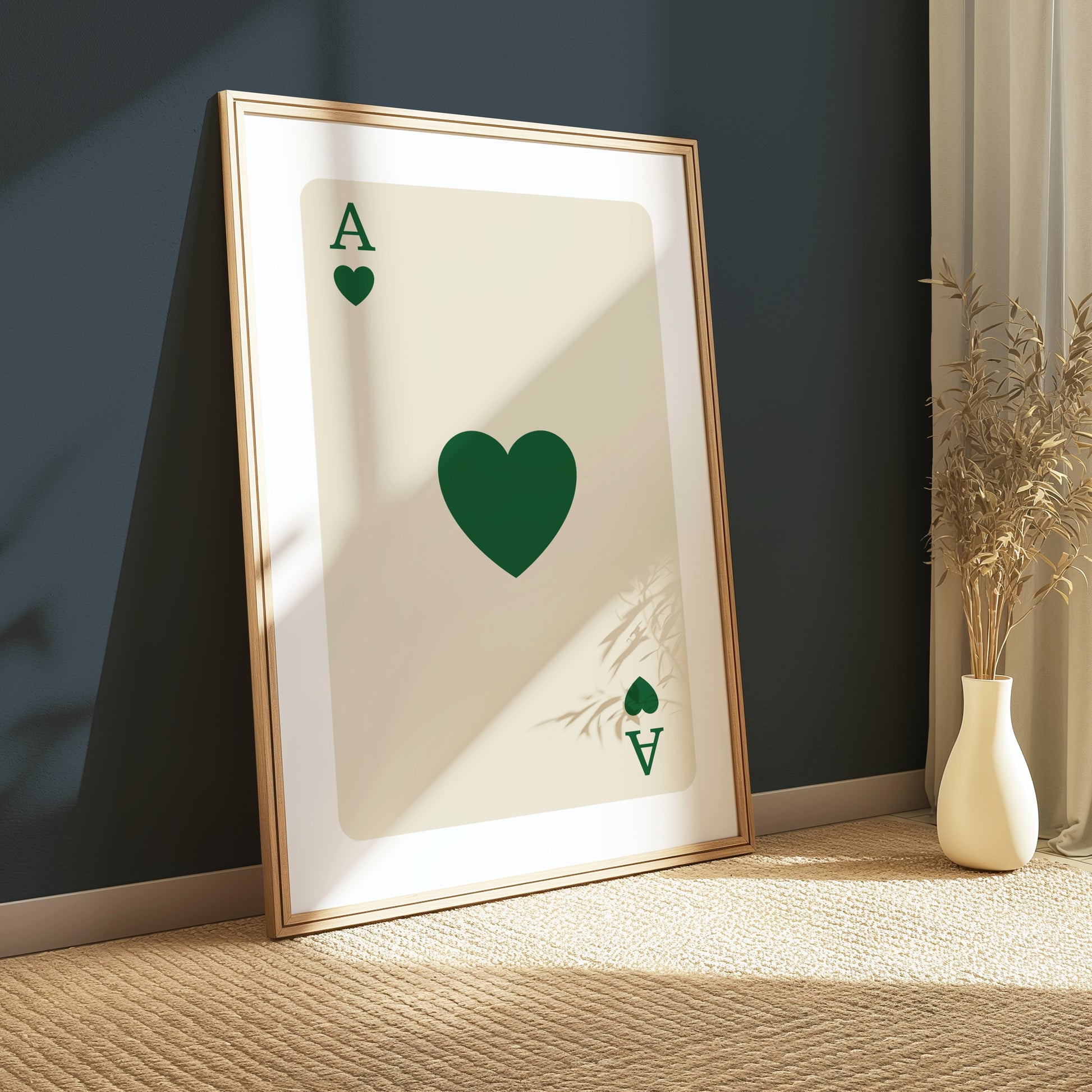 Premium Poster of Ace of Hearts Playing Card Art Print Posters