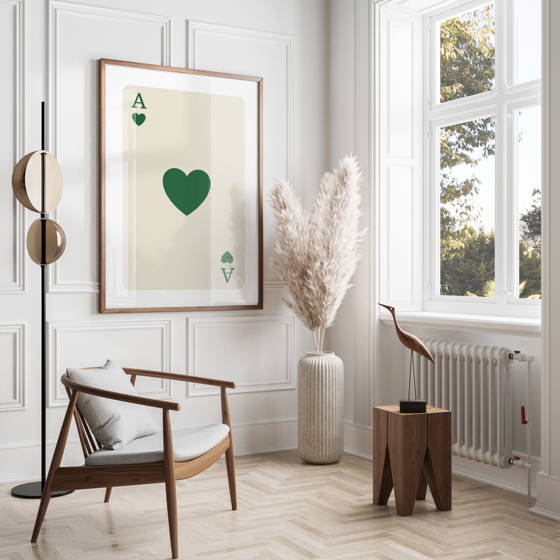 Premium Poster of Ace of Hearts Playing Card Art Print Posters