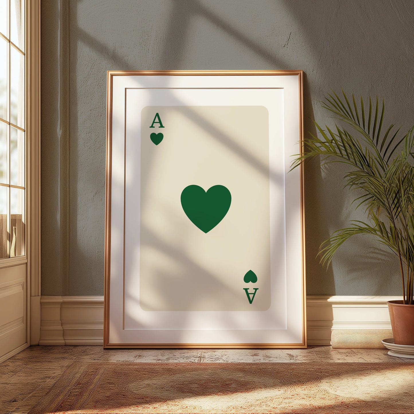 Premium Poster of Ace of Hearts Playing Card Art Print Posters