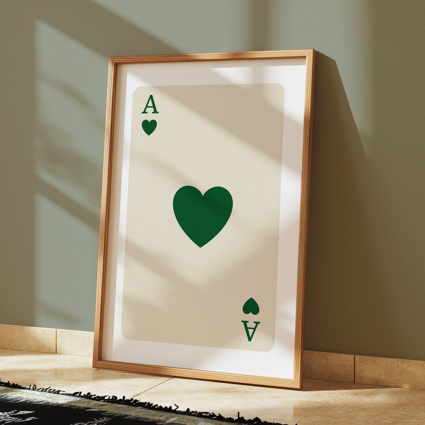 Premium Poster of Ace of Hearts Playing Card Art Print Posters