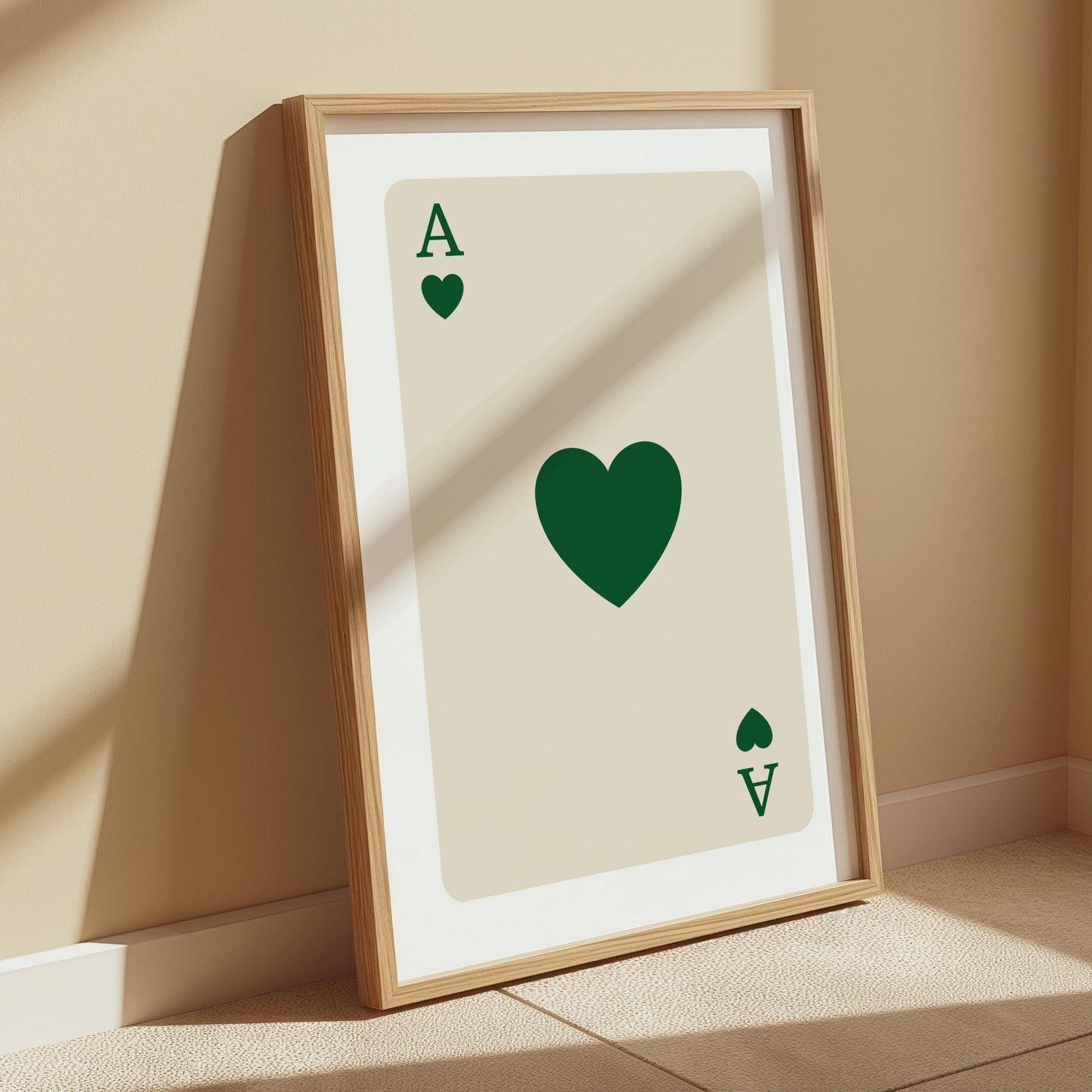 Premium Poster of Ace of Hearts Playing Card Art Print Posters