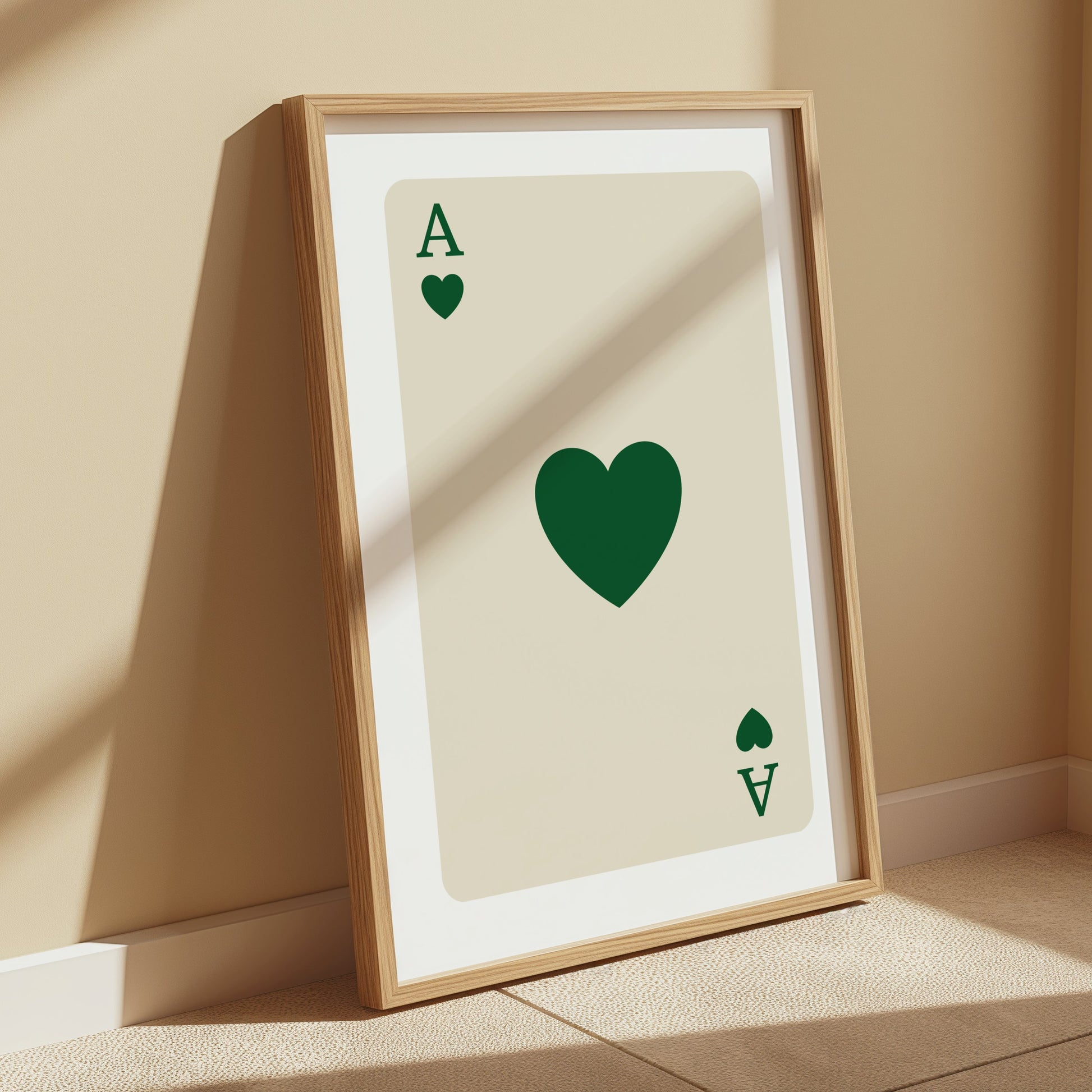 Premium Poster of Ace of Hearts Playing Card Art Print Posters