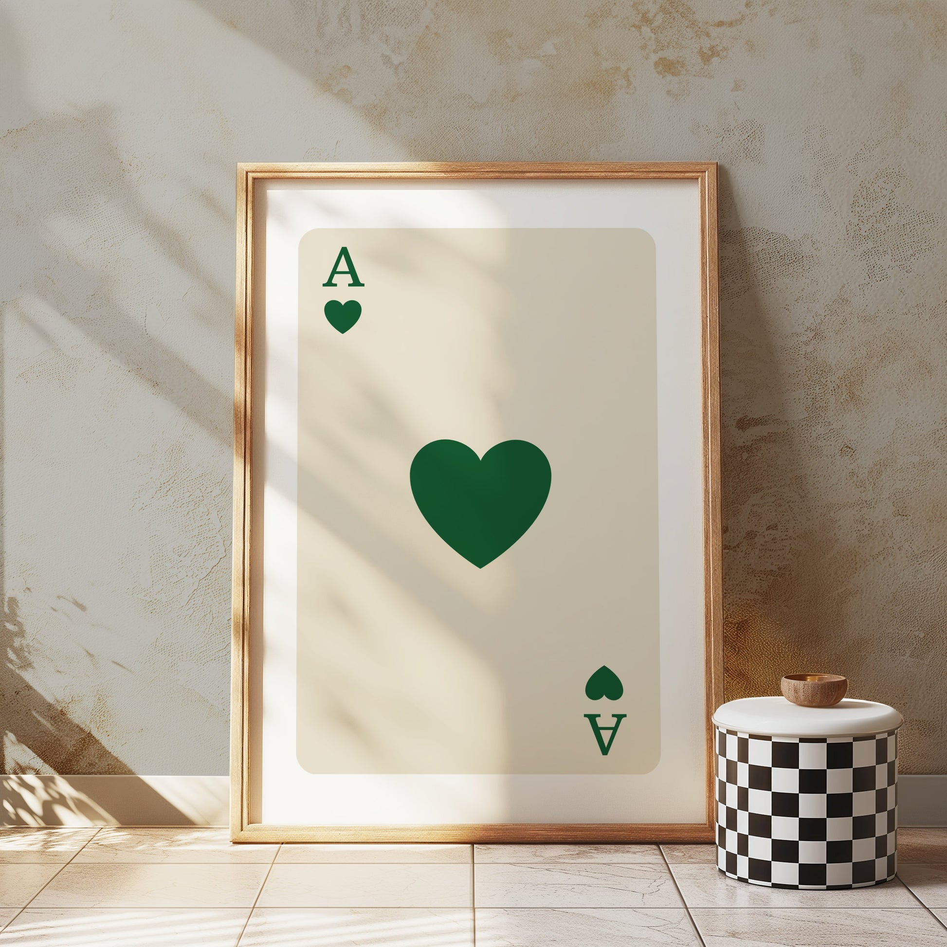 Premium Poster of Ace of Hearts Playing Card Art Print Posters