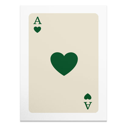 Premium Poster of Ace of Hearts Playing Card Art Print Posters