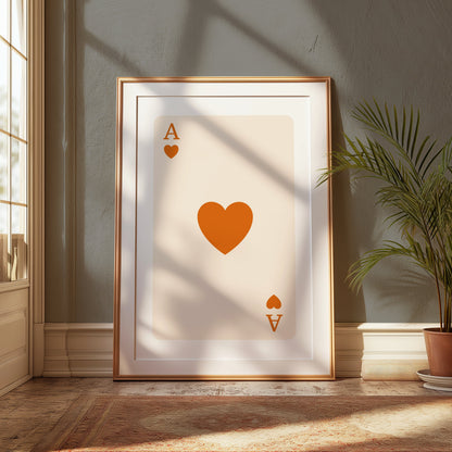 Premium Poster of Ace of Hearts Playing Card Wall Art Posters