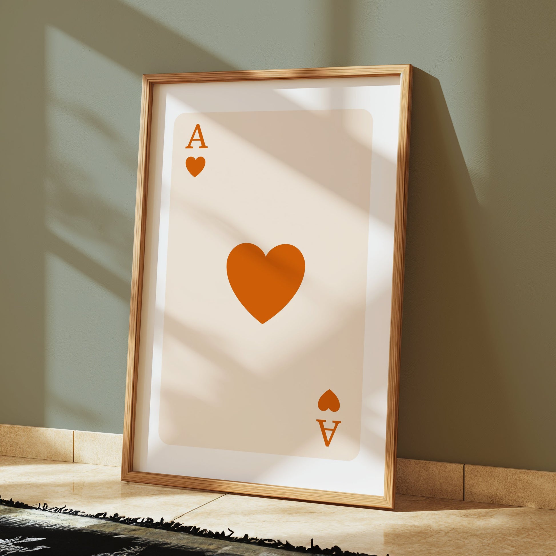 Premium Poster of Ace of Hearts Playing Card Wall Art Posters