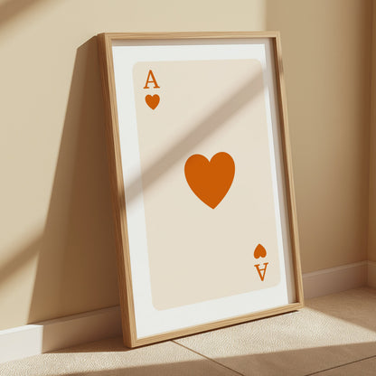 Premium Poster of Ace of Hearts Playing Card Wall Art Posters