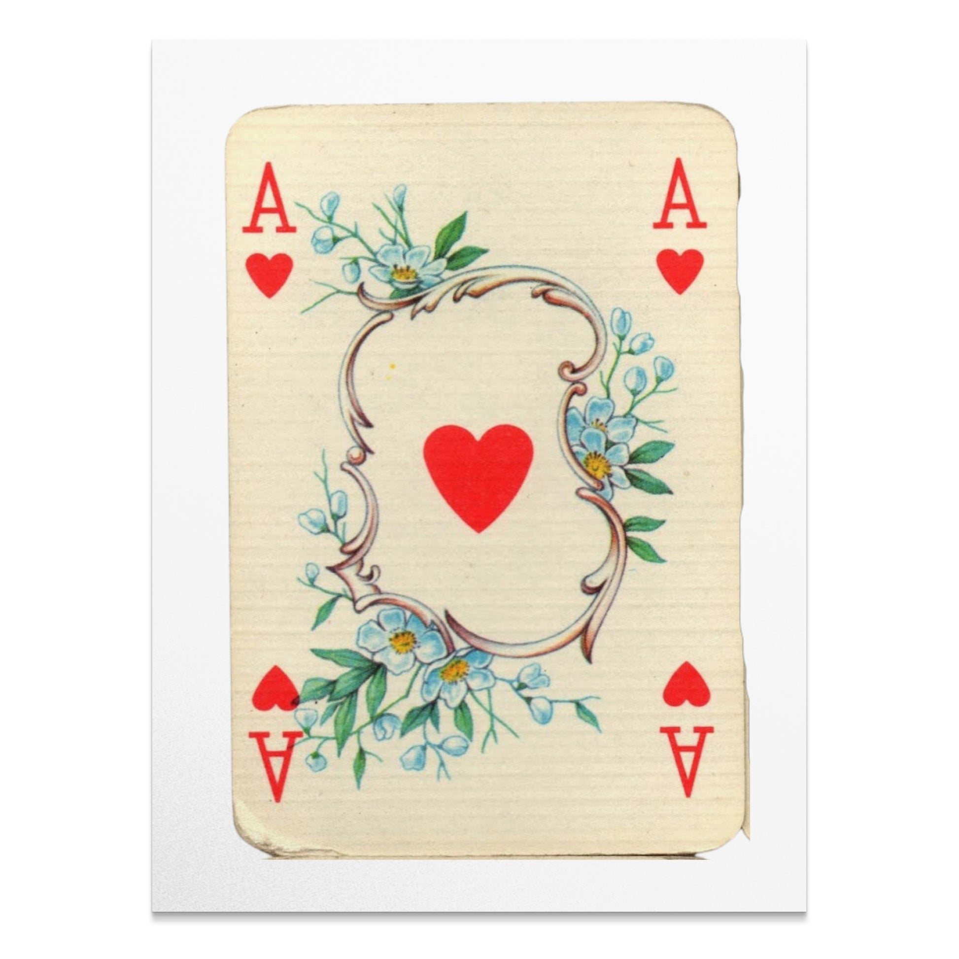 Premium Poster of Ace of Hearts Playing Card with Floral Design Posters