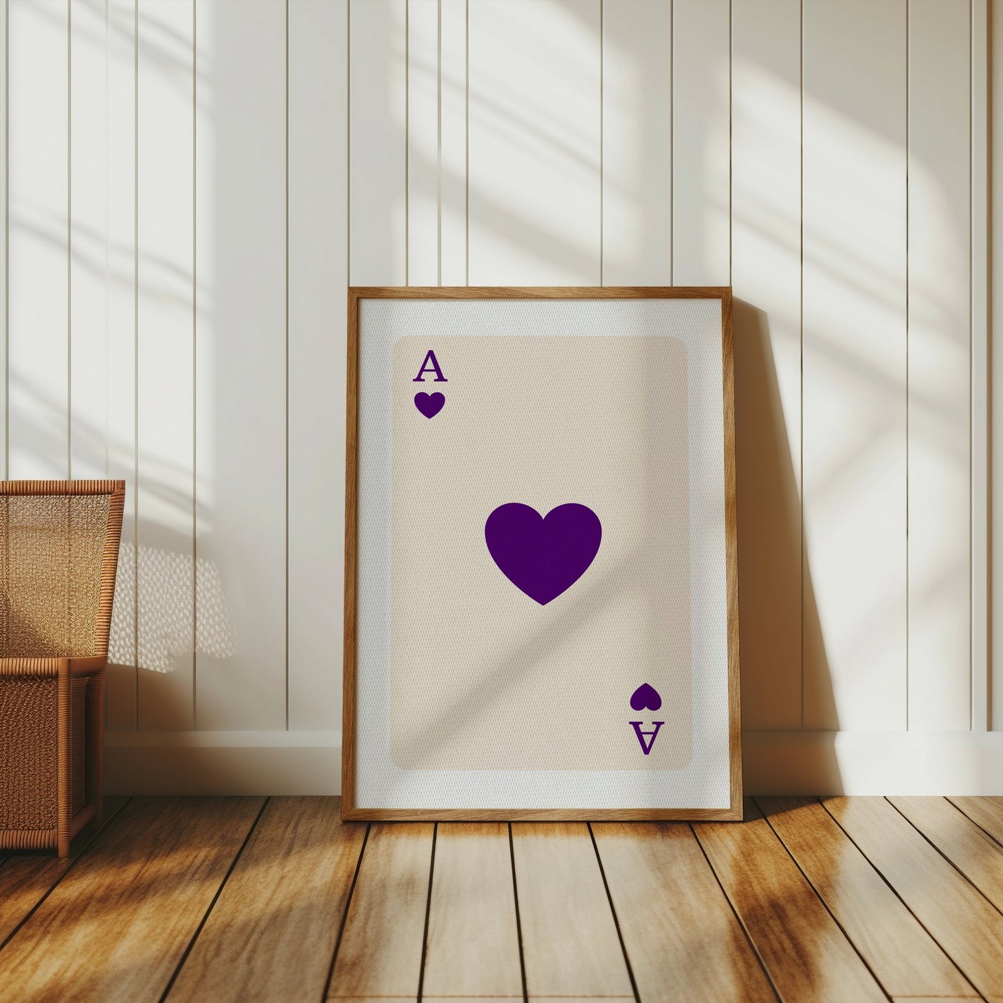 Premium Poster of Ace of Hearts Purple Design Playing Card Art Posters