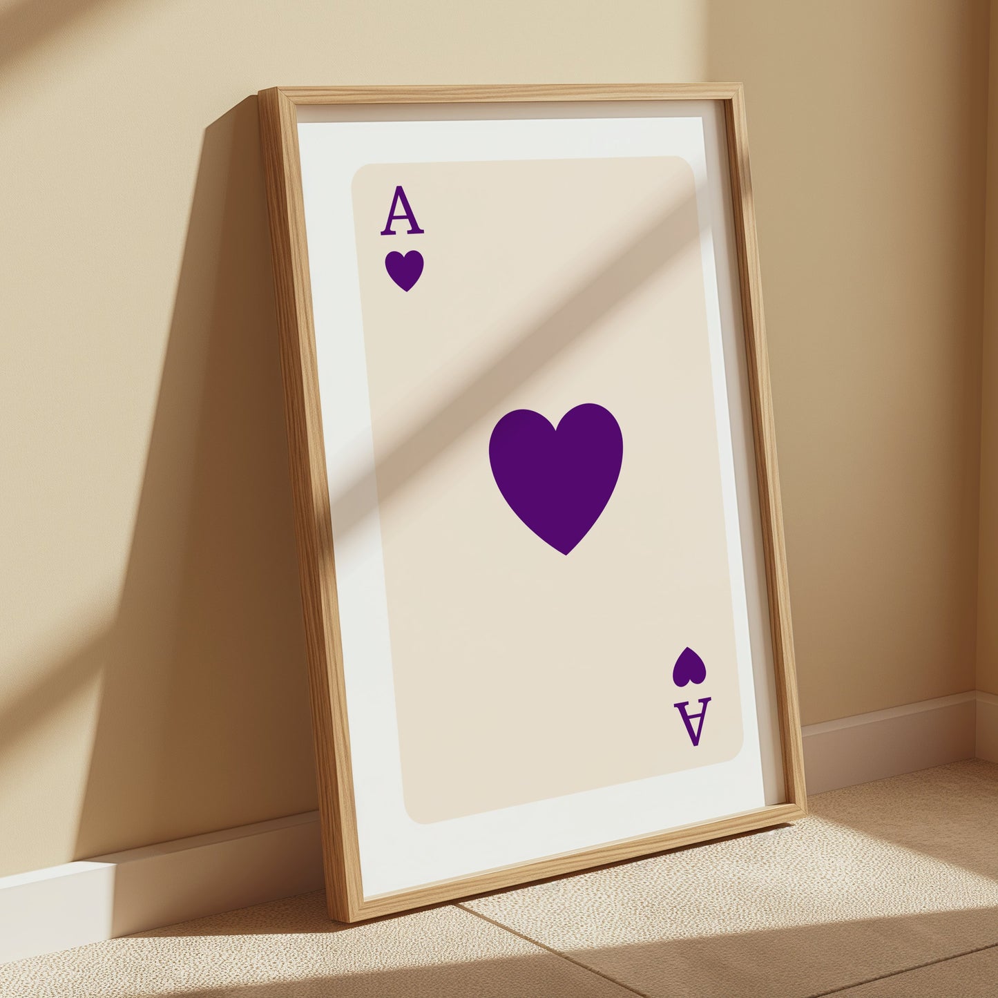Premium Poster of Ace of Hearts Purple Design Playing Card Art Posters