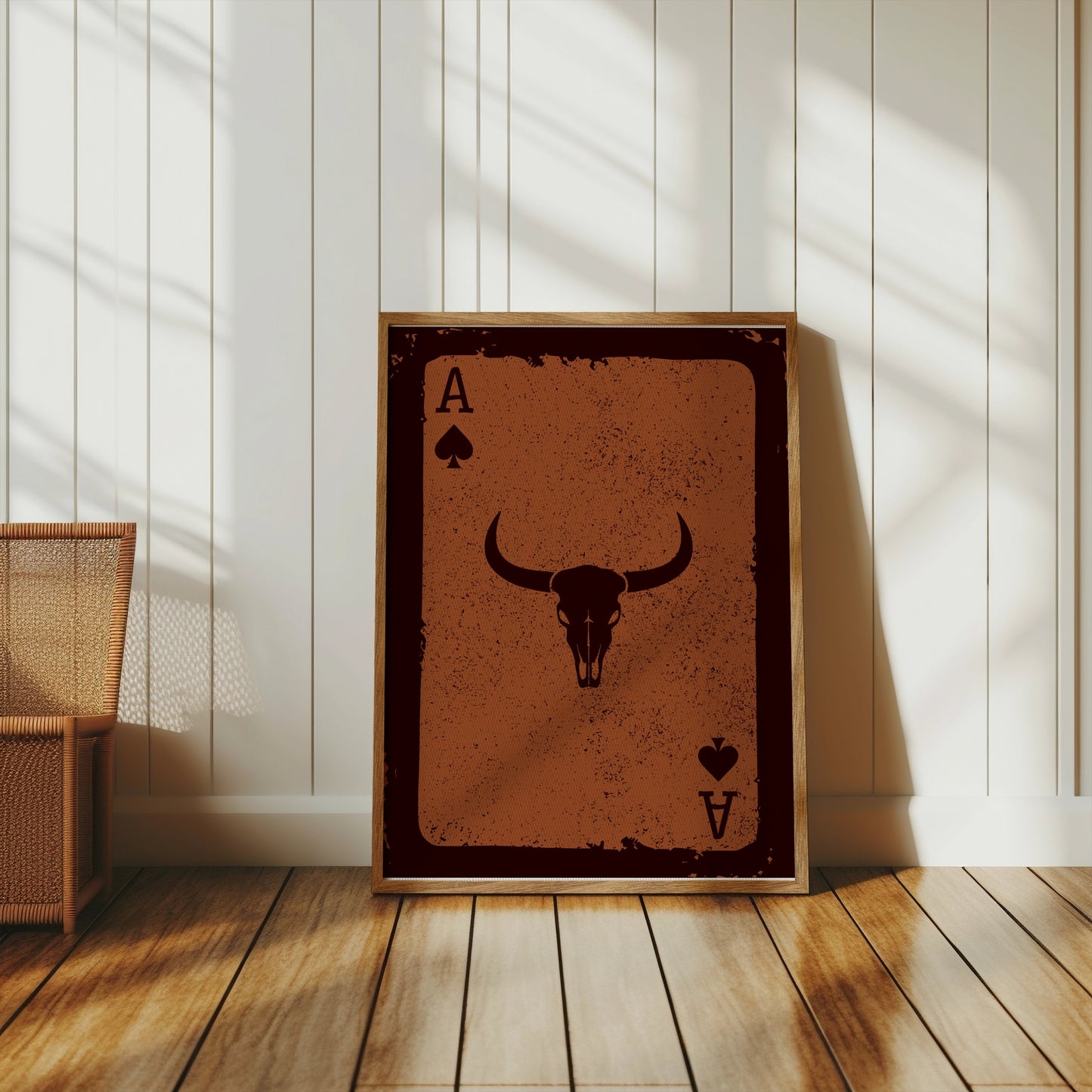 Premium Poster of Ace of Spades Bull Skull Vintage Western Art Posters
